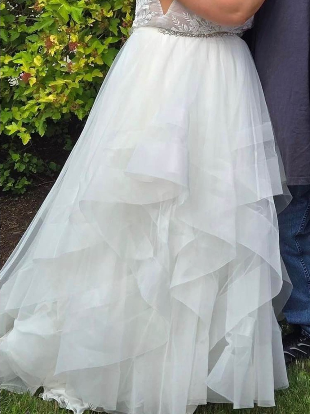 Elegant White Layered Tulle Wedding Dress Skirt only